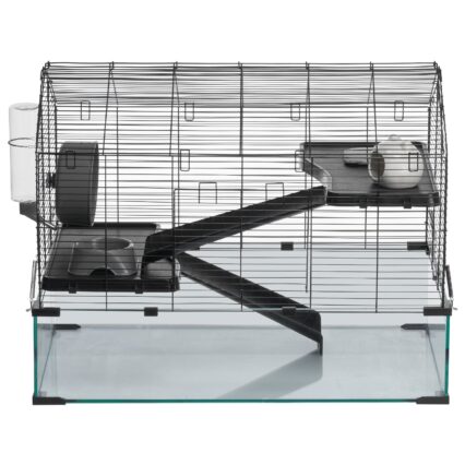 Hamster Cage, 360° Viewing Transparent Hamster Habitats, Small Animal Cage, 29.5 X 17.3 X 24 In, Ventilated Pet Mouse Cages With Water Bottle, Portable Hamster House For Rats, Guinea Pigs