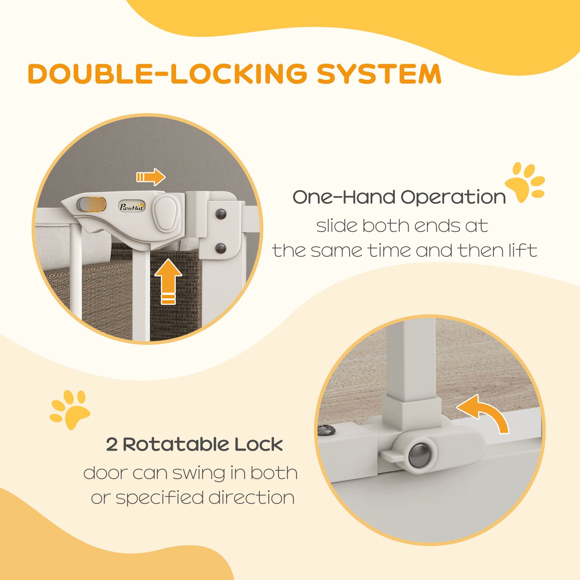 PawHut Adjustable Safety Gate W/ One Extensions, Four Adjustable Screws, White - Image 2