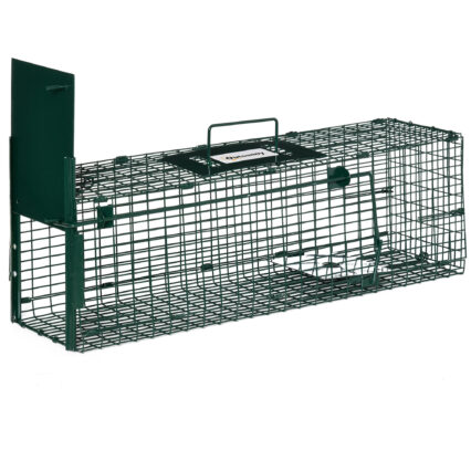 Metal Rat Trap With Single Door, For Small Animals, Dark Green