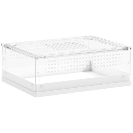 PawHut Acrylic Reptile Terrarium With Top Sliding Door, Vents, For Snake, Frog, Spider, Gecko, Tarantula, 40 X 30 X 15 Cm