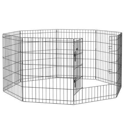 PawHut 8 Panel DIY Dog Pen With Door, For Dogs, Small Animals, Indoor/Outdoor Use, 76cm High