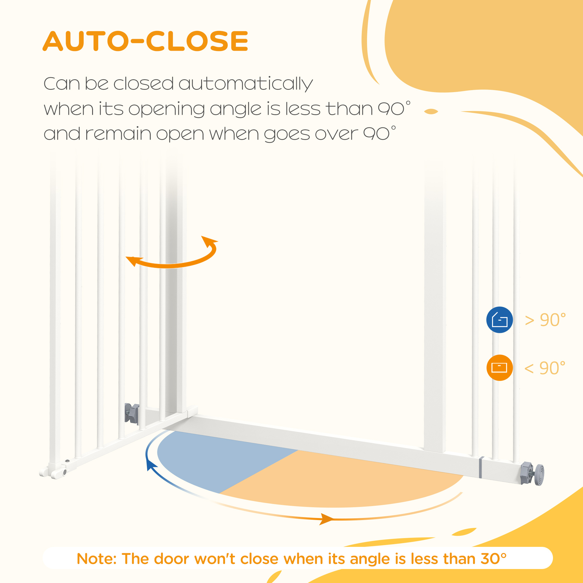 PawHut Adjustable Safety Gate W/ One Extensions, Four Adjustable Screws, White - Image 5