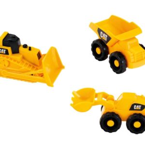 Klein toys cat bouwvoertuigen set - kiepvrachtwagen, bulldozer en schepmachine - geel zwart
