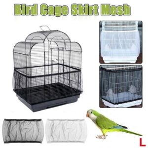 L Size Shell Skirt Mesh Cover Pet Bird Cage Guard Nylon Net Seed Catcher