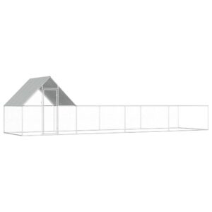NNEVL Chicken Coop 8x2x2 m Galvanised Steel