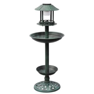 NNEVL Bird Bath/ Feeder with Solar Light