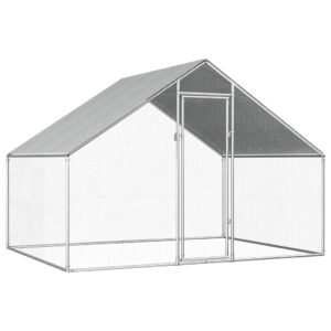 NNEVL Outdoor Chicken Cage 2.75x2x1.92 m Galvanised Steel
