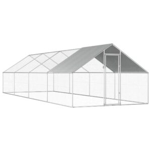 NNEVL Outdoor Chicken Cage 2.75x8x1.92 m Galvanised Steel