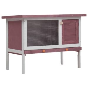 Vidaxl Outdoor Rabbit Hutch with 1 Floor, Wood, Brown