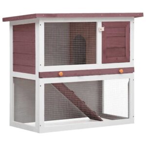 Vidaxl Outdoor Rabbit Hutch with 1 Door Wood Brown
