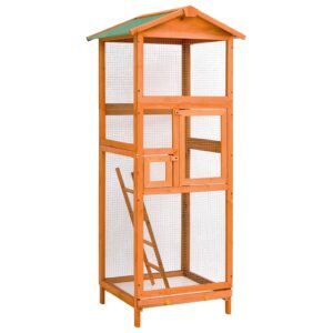 Vidaxl bird cage 68x62x166 cm solid pine wood