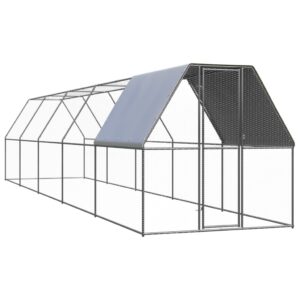 NNEVL Outdoor Chicken Cage 2x10x2 m Galvanised Steel