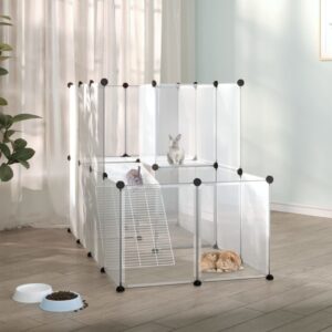 NNEVL Small Animal Cage Transparent 142x74x93 cm PP and Steel