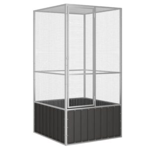 Vidaxl bird cage 111x107x211.5 cm galvanized steel anthracite color