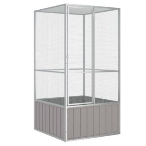Vidaxl bird cage 111x107x211.5 cm galvanized steel gray