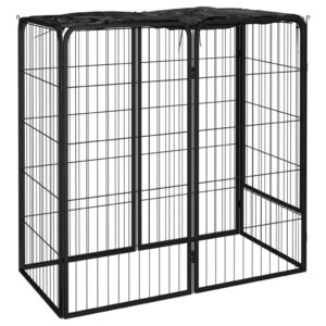 Vidaxl dog kennel 6 panels 50 x 100 cm powder-coated steel black