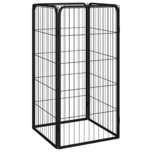 Vidaxl dog kennel 4 panels 50 x 100 cm powder-coated steel black