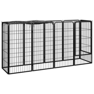 Vidaxl dog kennel 10 panels 50 x 100 cm powder-coated steel black