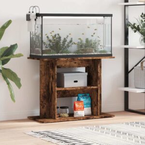Vidaxl Aquarium Stand Smoked Oak 80x35x60 cm Engineered Wood