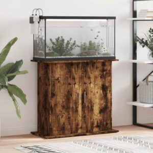 Vidaxl aquarium stand 81x36x73 cm processed wood smoked oak color