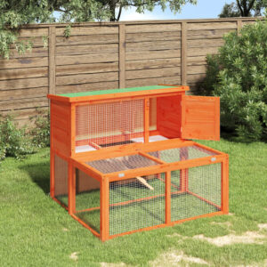 Vidaxl rabbit hutch 102x90x84.5 cm solid pinewood brown