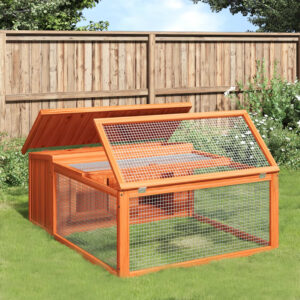 Vidaxl rabbit hutch 117.5x97x47.5 cm solid pinewood brown