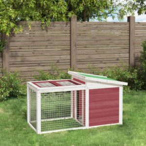 Vidaxl Rabbit Hutch 100.5x54x55 cm Solid Pinewood Mocha Color