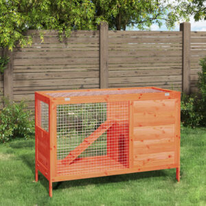 Vidaxl rabbit hutch 103x44x69.5 cm solid pinewood brown