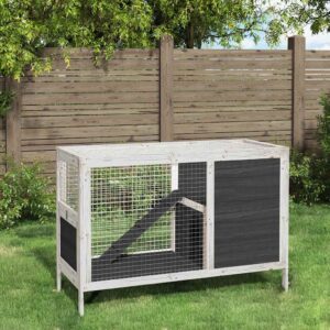 Vidaxl rabbit hutch 103x44x69.5 cm solid pinewood grey