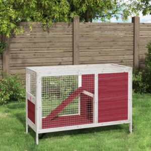 Vidaxl Rabbit Hutch 103x44x69.5 cm Solid Pinewood Mocha Color