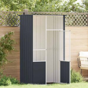 Vidaxl bird cage 115x78x200 cm galvanized steel anthracite color