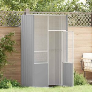 Vidaxl bird cage 115x78x200 cm galvanized steel gray