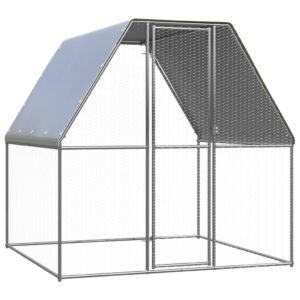 NNEVL Chicken Cage Silver and Grey 2x2x2 m Galvanised Steel