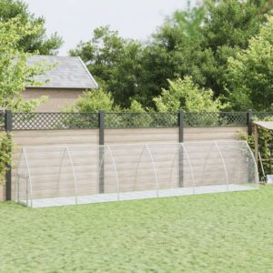 Vidaxxl rabbit hutch 600x105x120 cm galvanized steel silver-colored