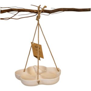 Earthy Natural Bamboo Hanging Bird Bath/Feeder