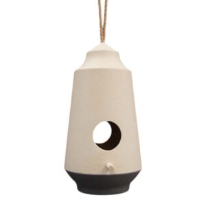 Earthy Natural/Anthracite Bamboo 2-Tone Hanging Birdhouse Weight-