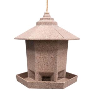 Earthy Deluxe Hexagonal Bird Feeder Nut Husk (21.6cm)