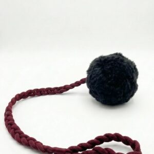 Wool Pom Tug Toy - Black
