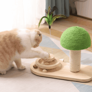 Interactive Wooden Cat Toy