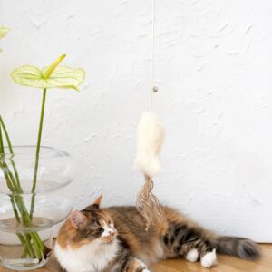 Natural Sheepskin Cat Toy: Fish