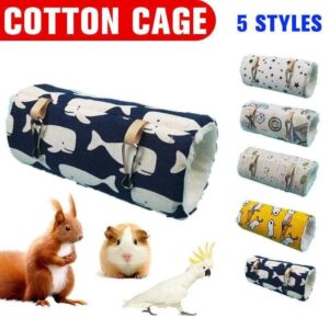 Pet Tunnel Hammock Linen Plush Cotton Cage Hanging Guinea Pig Hamster Warm Sleep