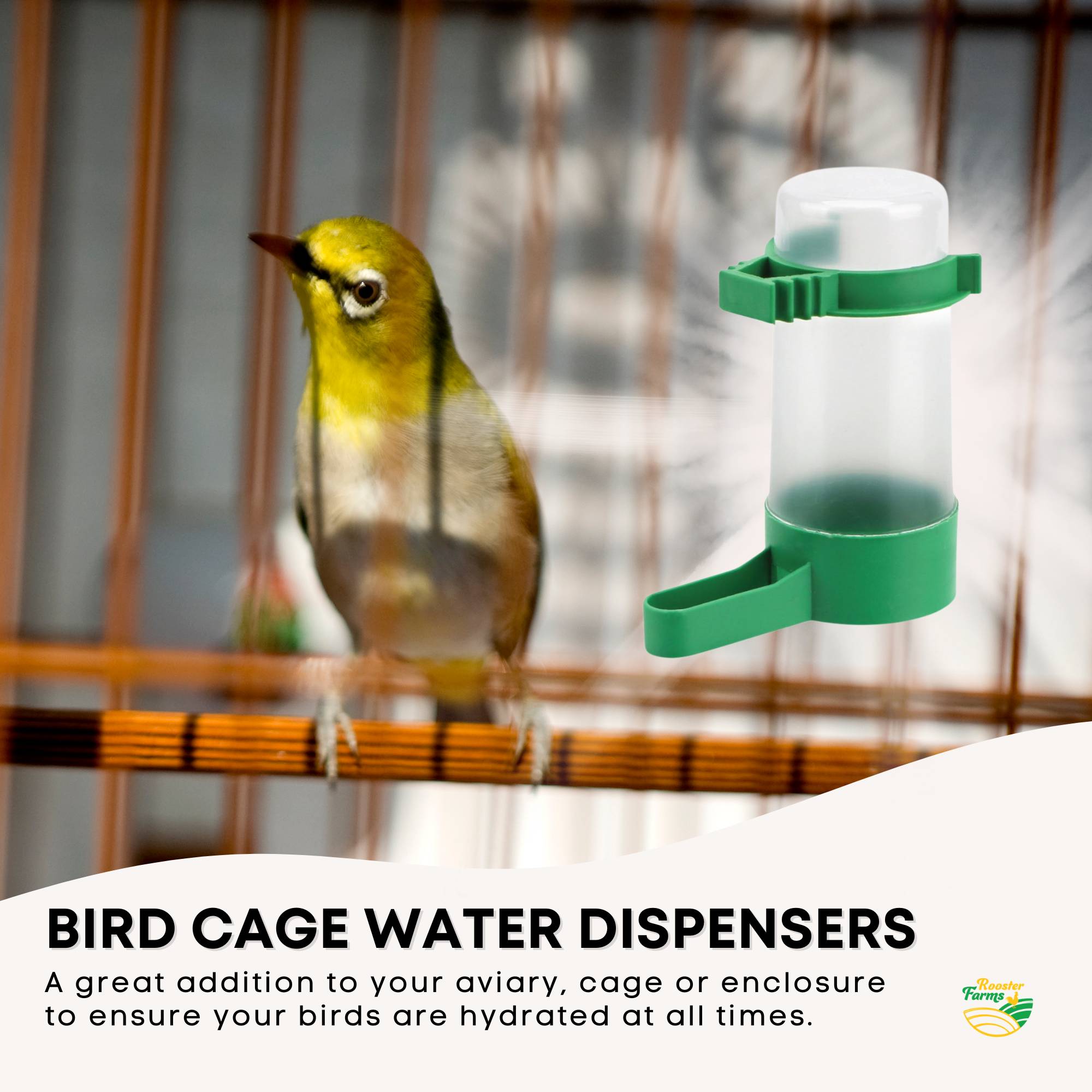 RoosterFarmsBirdCageWaterDispenserDrinkerforPetParrotBudgieAviary2jpg Urban Pet Play Ltd | AwardWinning Pet Care Pet Shop