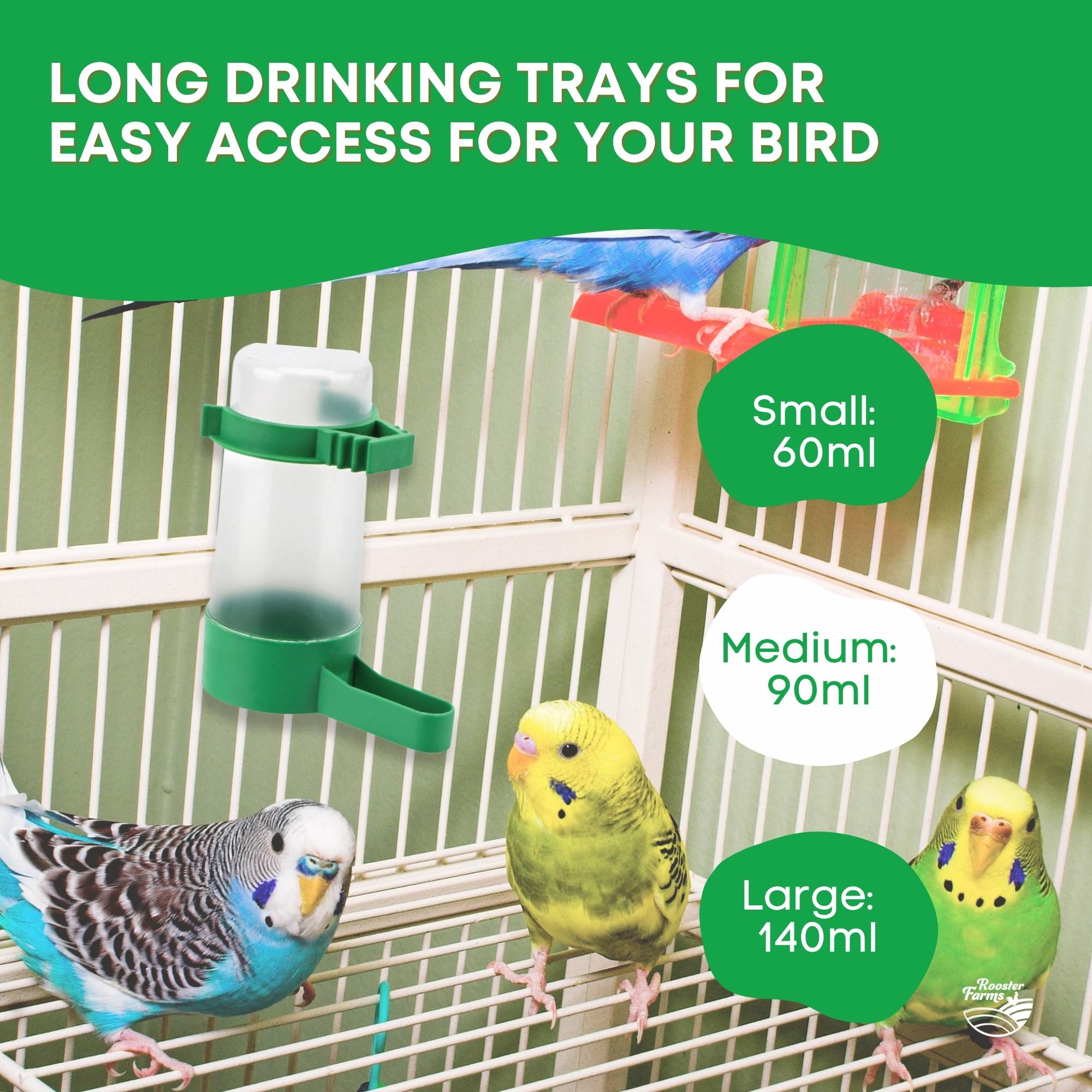RoosterFarmsBirdCageWaterDispenserDrinkerforPetParrotBudgieAviary5jpg Urban Pet Play Ltd | AwardWinning Pet Care Pet Shop