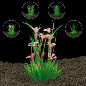 Aquatic Oasis: Vibrant Plastic Water Plant Set For Fish Tank Decoration