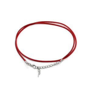 Waxed Pendant Cord -  2Mm X 55cm - Red 105