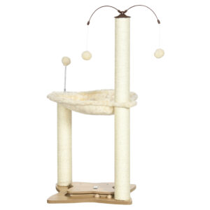 PawHut Cat Tree, With Scratching Posts, Hammock, Toy Ball - Beige