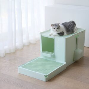 Curved Wave Cat Litter Trapping Mat with Non-Slip Base
