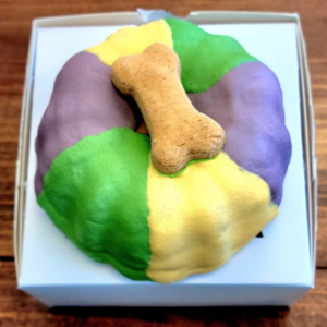 Mardi Gras King Cake Dog Cake