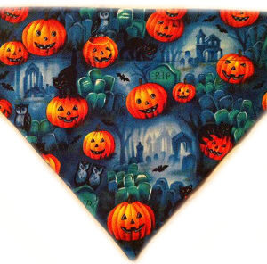 Halloween Over The Collar Dog Scarf With Pumpkins