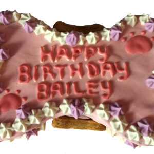 4 Inch Birthday Dog Bone Cake